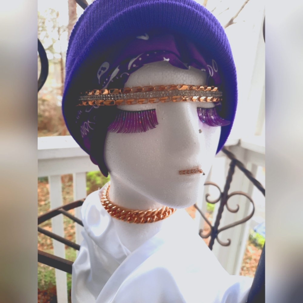 💜NEW!Cap & bag set. Includes bandanna & headband💜